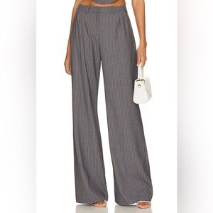 NWOT Amanda Uprichard Slater Gray Pinstripe Pants - Large - $194